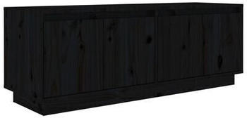 vidaXL TV Cabinet 110x34x40 cm Solid Wood Pine black (813853)
