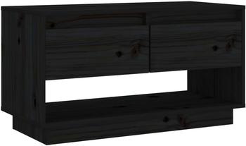 vidaXL TV Cabinet 74x34x40 cm Solid Wood Pine black (813843)