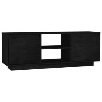 vidaXL TV Cabinet 110 x 30 x 40 cm Solid Pinewood black (809904)