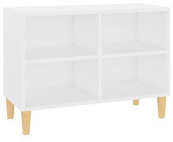 vidaXL TV Cabinet with Solid Wood Legs 69.5 x 30 x 50 cm white (805923)