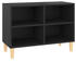 vidaXL TV Cabinet with Solid Wood Legs 69.5 x 30 x 50 cm black (805924)