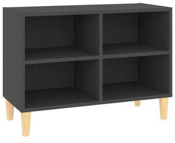 vidaXL TV Cabinet with Solid Wood Legs 69.5 x 30 x 50 cm grey (805925)