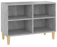 vidaXL TV-Schrank mit Massivholz-Beinen Betongrau 69,5x30x50 cm