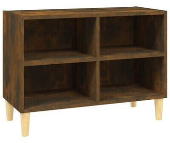 vidaXL TV Cabinet with Solid Wood Legs 69.5 x 30 x 50 cm smoked oak (813146)
