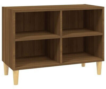 vidaXL TV Cabinet with Solid Wood Legs 69.5 x 30 x 50 cm brown oak (813148)