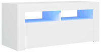 vidaXL TV-Schrank mit LED-Leuchten Wei&szlig; 90x35x40 cm