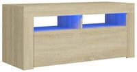 Vidaxl - Tv-schrank Mit Led-leuchten Sonoma-eiche 90x35x40 Cm