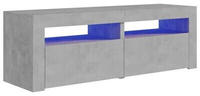 vidaXL TV-Schrank mit LED-Beleuchtung Betongrau 120x35x40 cm