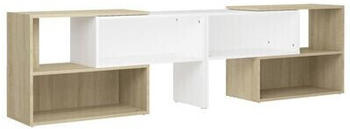 vidaXL TV Cabinet 149 x 30 x 52 cm Engineered Wood white/Sonoma oak (808364)