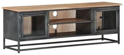 vidaXL TV Cabinet Solid Acacia Wood and Steel 120 x 30 x 40 cm grey (323499)