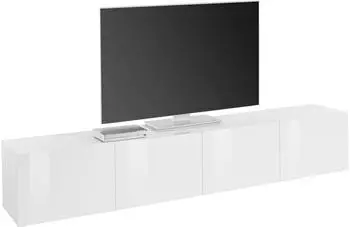 Borchardt-Möbel Sophia 200cm 4trg. stehend/hängend weiß-glänzend
