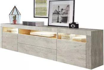 Borchardt-M&ouml;bel Lowboard Santa Fe Sideboards Gr. B/H/T: 166 cm x 49 cm x 35 cm, 2, 2, grau (beton, optik)(672115-0)