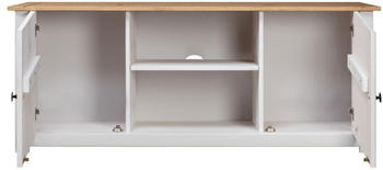 vidaXL TV-Schrank 120x40x50cm Massivholz Panama-Kiefer wei&szlig; (282672)