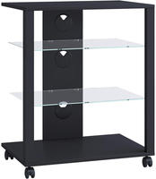 Hifi M&ouml;bel Rack Glas Phono Mediaregal Folas Rollen