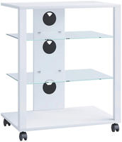 Hifi M&ouml;bel Rack Glas Phono Mediaregal Folas Rollen