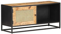 vidaXL TV-Schrank 90x30x40 cm Raues Mangoholz und Wiener Geflecht