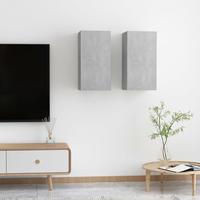 vidaXL | Wand TV Schrank | 2 pcs Betongrau 30,5 x 30 x 60 cm Holzwerkstoff