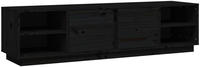 vidaXL TV-Schrank Schwarz 156x40x40 cm Massivholz Kiefer
