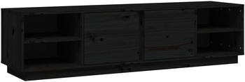 vidaXL TV-Schrank Schwarz 156x40x40 cm Massivholz Kiefer (814458)