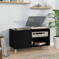 Plattenschrank Schwarz 84,5x38x48 Cm Holzwerkstoff Vidaxl
