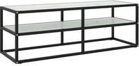 vidaXL TV-Schrank Schwarz mit Hartglas Marmor-Optik 120x40x40 cm