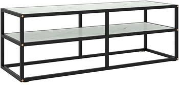vidaXL TV-Schrank Schwarz mit Wei&szlig;er Marmor-Optik Glas 120x40x40 cm (322861)