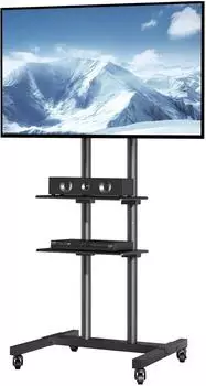 VEVOR Fahrbarer TV-Bodenst&auml;nder H&ouml;henverstellbar 1510-1696mm, 32-70", VESA 400x600mm, 59,8kg