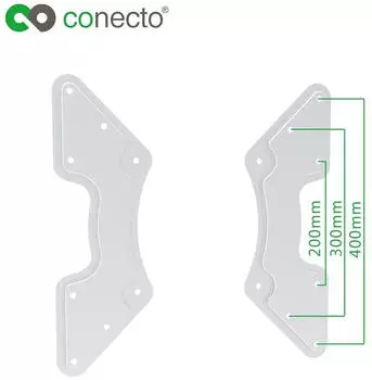 conecto VESA-Adapter für TV & Monitor Wandhalterung 200x200 auf 400x400, weiß