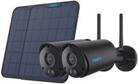 Reolink 2x B320-B Battery-WiFi + 2x Solarpanel schwarz (2x 40-57-9869 + 2x