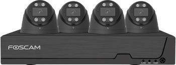 Foscam LAN IP-&Uuml;berwachungskamera-Set 8-Kanal mit 4 Kameras 3840 x 2160 Pixel (FNA108E-T4-2T black)