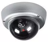 Indexa KA08 Kuppel-Kamera-Attrappe Dome Anti-Vandalismus LED-Blinklicht (24219)