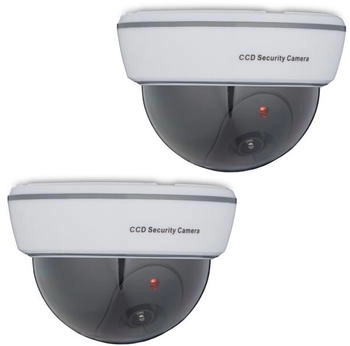 Relaxdays 2 x Dummy Kameraattrappe LED FakeAttrappe (10046507)