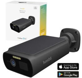 Hombli Solar Cam2K QHD kabellose f&uuml;r Nachtsicht in Farbe Sirene Licht App-Steuerung Zwei-Wege-Audio Schwarz (HBZC-0100)