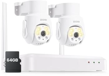 ZOSI 5MP Set 12" Monitor 1TB HDD 4X WiFi 6 360° PTZ Domekameras 2-Wege-Audio KI Personenerkennung & Verfolgung (C280)
