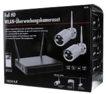 Indexa WLAN-Überwachungsset WR100 SET B2 mit 2 Funk-Außenkameras und 2TB Festplatte (26605)