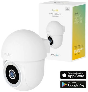 Hombli Pan & Tilt 4k Schwenkfunktion UHD Farbnachtsicht Audio Alarm Flutlicht kompatibel Alexa Google (HBPT-0109)