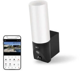 EMOS GoSmart Outdoor WiFi und App 1200lm LED-Leuchte rotierende 3 MP Licht kompatibel Alexa Google Assistant ohne ABO-Falle schwarz (H4065)