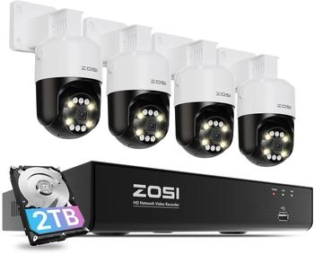 ZOSI PoE Set 4K NVR Schwenkbar (Pan Tilt Dome PoE BewakingsSet)