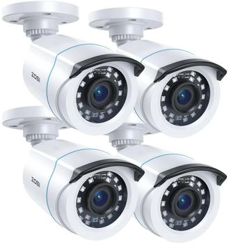 ZOSI 4 Stück 2MP Outdoor Video Set Netzteil und Videokabel TVI HD BNC Ausgang Für Ihnen und Zusatz(4AK-1062B-WS-EU)