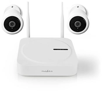 Nedis SmartLife Drahtloses Kamerasystem 2 x Full HD IP65 Nachtsicht Weiss (SLNVR201CWT)