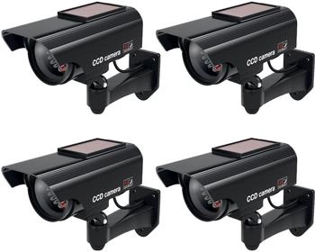 Basi CCD Solar Kamera-Attrappe KA 311 Schwarz Solarbetrieben IP 23 Montagematerial inkl- 4 St&uuml;ck 1000-0311 (4x1000-0311)