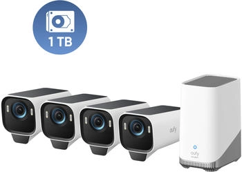 Eufy eufyCam S3 Pro Starter-Set 4+1 mit HomeBase 3 + Festplatte 1TB
