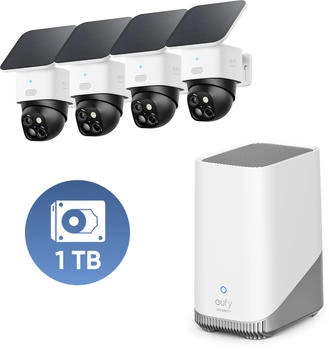 Eufy eufyCam Solo S340 (4Stk.) + HomeBase S380 wei&szlig; + 1TB Festplatte