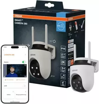 Osram SMART+ WIFI OUTDOOR CAMERA 360 White (2560 x 1440 Pixels) Netzwerkkamera Weiss (4058075850552)