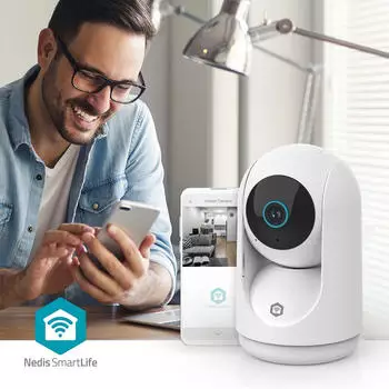 Nedis SmartLife Innenkamera 3MP Full HD 1296p Pan tilt Cloud Storage microSD (not (WIFICI23CWT)