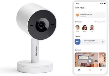 Netatmo Slimme Innenkamera + KI-Gesichtserkennung 2K HDR 130° Weitwinkel Nachtsicht (NPC-W-AMZ)
