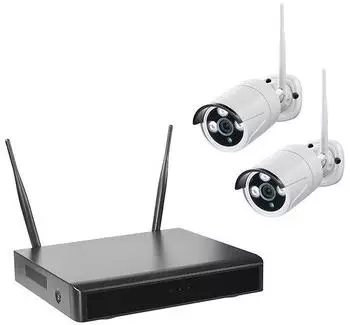 Indexa WR100 WLAN-Kamera-Set NVR HDD 4TB 2x Funk-Kamera (26616)