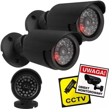 Maclean IR1800 Dummy-Kamera LED blinkend IP44, schwarz (IR1800 BT)