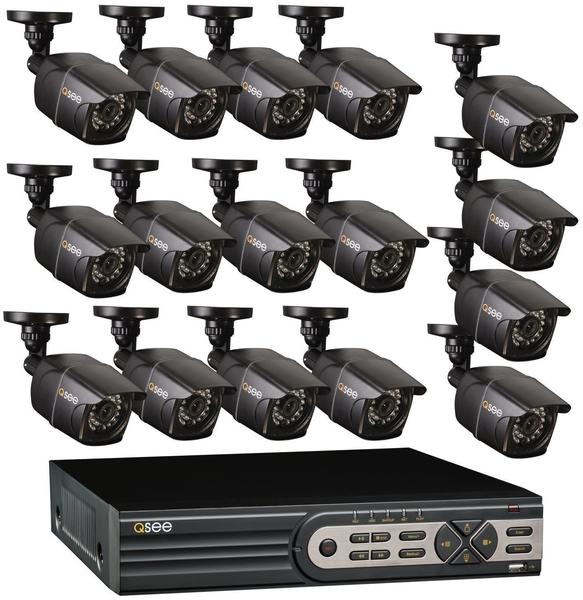 Q-See QT5616-16E2-2 Analog Überwachungskamera-Set 16-Kanal mit 16 Kameras 1000 TVL