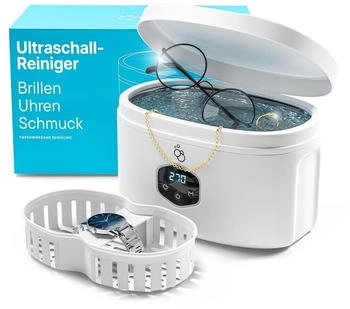 KLARBERG Ultraschallreiniger Ultraschall Reinigungsgerät Brille, 43kHz, 30W, 600ml Füllmenge perfekt für Brille, Schmuck, Zahnprothese